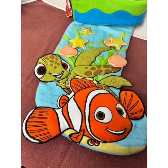 New Rare Disney Parks Pixar Finding Nemo 3D Christmas Stocking Disneyland - Picture 2 of 8